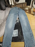 楠子漢破洞牛仔褲男秋天薄款韓版潮流男士修身小腳潮牌百搭淺色九分褲男 古衣7052 28 曬單實(shí)拍圖