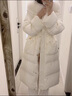 SOEM貉子大毛領(lǐng)連帽長(zhǎng)款收腰時(shí)尚白鴨絨羽絨服女2025新款加厚保暖外套 粉紅色+貉子毛領(lǐng) M 105~125斤 曬單實(shí)拍圖