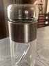 天喜（TIANXI）茶水分離泡茶杯雙層隔熱玻璃杯家用簡(jiǎn)約便攜可愛(ài)水杯男女過(guò)濾杯 本色360ml+杯刷 曬單實(shí)拍圖