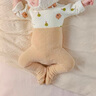 棉孖寶寶連褲襪秋冬珊瑚絨純色打底褲可愛(ài)卡通耳朵嬰幼兒連體褲新生兒 黃色 1條 S碼0-1歲 曬單實(shí)拍圖