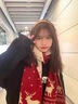 MAINLYKITTY圍巾女秋冬季女士保暖圣誕鹿圍脖披肩元旦生日新年禮物送女友老婆 【紅色】-禮盒裝 曬單實(shí)拍圖