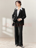 尚都比拉休閑通勤西裝外套女春秋寬松外套高級感穿搭小西服 黑色 XL  曬單實(shí)拍圖
