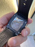 歐寶羅（OBLVLO） 歐美全自動(dòng)鏤空機械手表時(shí)尚防水理查酒桶型手表男送男友禮物 曜石黑 曬單實(shí)拍圖