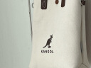 KANGOL官方新款手提单肩斜跨小方包女时尚简约轻奢韩系风拼皮撞色 米白色 实拍图