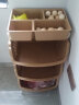 百露带储物盒厨房置物架储物架收纳架加厚款可放置干货水果蔬菜置物架 卡其色三层带盒 实拍图