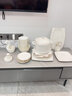 以辰 碗套裝家用北歐輕奢金邊景德鎮(zhèn)陶瓷歐式餐具套裝碗盤家用 金納維斯56頭圓形升級配天元煲 曬單實拍圖