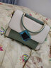 芭特莉七夕禮物送女友包包女包單肩包韓版時(shí)尚手提包斜挎小方包手機包潮 綠拼白 曬單實(shí)拍圖