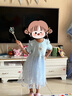 貝孩趣女童愛(ài)莎公主裙子夏秋款女中小童冰雪愛(ài)沙兒童艾莎連衣裙女孩衣服 藍(lán)色 120 碼(建議身高105-115厘米) 曬單實(shí)拍圖