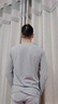 VeniMasee2件秋衣男棉質(zhì)薄款貼身內(nèi)衣男士秋冬內(nèi)搭打底衫緊身長袖t桖線衣男 淺灰+黑色 M碼(推薦體重100-130斤) 曬單實拍圖