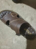 老人頭男士涼鞋真皮夏季新品沙灘鞋按摩軟底涼拖兩用鞋子 1608-1B棕色-按摩軟底 43 曬單實拍圖