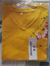 尚濤短袖t恤女V領(lǐng)夏季新款韓版女裝上衣服夏裝修身鏤空印花T恤衫 黃色NEOSE+綠色肩花 3XL 建議130-140斤 曬單實(shí)拍圖