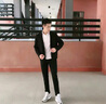 花花公子（PLAYBOY）休閑褲男春秋新款商務(wù)百搭時(shí)尚直筒褲子男士潮流純色修身小腳褲男 X-6666HH639黑色 常規 31 曬單實(shí)拍圖