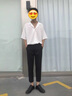 花花公子（PLAYBOY）【兩件裝】西褲男正裝西裝褲男西服褲子商務(wù)休閑工作墜感免燙韓版 黑+藍 31 曬單實(shí)拍圖