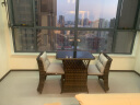 紫叶阳台小桌椅 一桌两椅家用小户型茶几创意简约收纳组合藤椅三件套 升级款 深棕75x55，配坐垫靠枕 实拍图