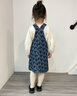 IVY HOUSE常春藤兒童裝女童裝2023年秋季新款老花牛仔背帶裙連衣裙外套褲子 牛仔藍(lán)背帶裙 110 cm 曬單實(shí)拍圖