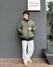 VIP飛行潮牌機能風冬季羽絨服男士短款加厚保暖面包服抗寒零下設計感外套潮牌 軍綠色 L 曬單實拍圖