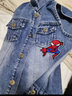 酷萌晨晨童裝男童寶寶牛仔馬甲外套卡通衣服春款小童男孩兒童馬夾坎夾背心 藍色 110碼建議身高100cm左右 曬單實(shí)拍圖