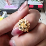周六福（ZLF）新年禮物  黃金戒指女款足金999牡丹花指環(huán) 計價(jià)T 10號 - 3.67g 曬單實(shí)拍圖