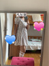 事思短款連衣裙女夏小個子蓬蓬裙純欲奶油碎花連衣裙2024夏裝溫柔初戀 奶油色紫花花短款-預(yù)售 S 建議89-101斤 曬單實拍圖