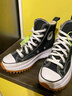 匡威（Converse）女鞋2025新款夏季復(fù)古潮流厚底增高學(xué)生高幫休閑鞋板鞋帆布鞋 166800C黑色 38 曬單實(shí)拍圖