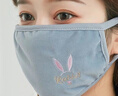 亦纖冬季口罩女棉加大加厚防風(fēng)防塵防寒保暖透氣時(shí)尚棉布成人可水洗 繡花兔子【黑色】 曬單實(shí)拍圖