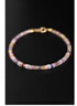 若華（RUOHUA）愛(ài)麗絲 彩色藍(lán)寶石手鏈?zhǔn)执?8K金手串彩金手飾七夕情人節(jié)禮物 2-3mm彩色藍(lán)寶石手鏈16cm 曬單實(shí)拍圖