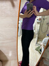 中國舞舞蹈服成人 舞蹈褲女套裝黑色微喇形體褲直筒寬松現代中國舞舞蹈練功服 紫色 圓領(lǐng)中袖+微喇褲 L 曬單實(shí)拍圖
