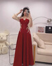麗佰昕敬酒服紗袖新娘新款酒紅色氣質(zhì)訂婚禮服結婚回門(mén)便裝平時(shí)可穿春夏 酒紅色長(cháng)款 M 曬單實(shí)拍圖
