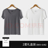 CALOWE KOLEVN男士短袖T恤男春夏季打底衣內(nèi)搭打底衫莫代爾打底內(nèi)衣男上衣睡衣 鐵灰+白色(2件裝) 2XL 推薦體重160-180斤 曬單實(shí)拍圖
