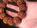尼泊爾大金剛菩提籽紅皮滿(mǎn)肉手串6六7七8八9九瓣高密原籽手鏈原籽散珠單顆爆肉蜂窩雙龍紋沉水佛珠 7瓣18-19mm單顆 曬單實(shí)拍圖