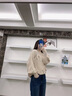 潮牌Avmko毛衣新款亮片刺繡鏤空套頭毛衣女寬松慵懶風(fēng)燈籠袖馬海毛針織衫氣質(zhì)打底衫 杏色 毛衫 L 曬單實(shí)拍圖