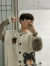 NASALIKE 高領(lǐng)毛衣男慵懶風(fēng)寬松夏冬款韓版潮流ins不規(guī)則針織衫情侶裝線衣 國(guó)潮 MY9050卡其色小熊 XL 曬單實(shí)拍圖