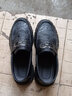 卡帝樂(lè )鱷魚(yú)（CARTELO）2022秋季新款休閑皮鞋男板鞋懶人豆豆鞋黑色廚師廚房防滑工作鞋潮 曬單實(shí)拍圖