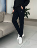 卡爾美（KELME） 束腳加絨運動(dòng)褲男子冬季針織加厚保暖休閑長(cháng)褲子百搭情侶衛褲女 瑪瑙黑【經(jīng)典款】 M 【170/76A】 曬單實(shí)拍圖