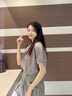 拉夏貝爾（La Chapelle）穿搭一整套襯衫短褲女裝2025夏季新款輕薄氣質(zhì)顯瘦小個子兩件套裝 藏青色 M 曬單實拍圖