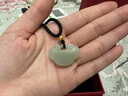周六福（ZLF）  和田白玉福鎖吊墜情侶款足金金珠經(jīng)典如意鎖白玉佩T 黑繩款 曬單實拍圖