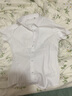 EAEOVNI短袖襯衫女職業(yè)裝夏季棉女士白色襯衣通勤面試銀行正裝氣質(zhì)工作服 純白色短袖【方.領(lǐng)】 35 【78-88斤】 曬單實(shí)拍圖