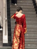 織造司[珠聯(lián)璧合]原創(chuàng)馬面裙敬酒服新中式婚服新娘服訂婚服回門服 兩件套（贈鏈子+流蘇） S 曬單實拍圖
