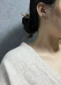 黑白金珍珠簡(jiǎn)愛大溪地黑珍珠耳環(huán)海水珍珠耳釘18K金氣質(zhì)女款簡(jiǎn)約送女友愛人 黑綠色 9-10mm 曬單實(shí)拍圖