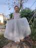乖奇奇兒童禮服高端鋼琴演奏演出服主持人女童表演服花童婚紗小女孩春秋 1129灰色長(zhǎng)款 130 曬單實(shí)拍圖