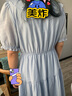 KBNE【醋酸】連衣裙女娃娃領(lǐng)襯衫裙夏季新款裙子 淡藍(lán)色 M 曬單實拍圖