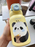 ONEDAY兒童保溫杯3-6-12歲上學(xué)專用316食品級(jí)吸管小學(xué)生直雙飲帶背帶套 黃色熊貓520ml（雙飲） 曬單實(shí)拍圖