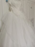 紅妝飾佳 婚紗2025新款新娘主紗法式在逃公主抹胸簡(jiǎn)約緞面小個(gè)子出門(mén)紗 米白齊地款 XL 曬單實(shí)拍圖