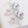 滴水成珠南珠世家真多麻海水珍珠耳飾白18K金耳釘銀灰色akoya送媽媽禮物 8.0-8.5mm 曬單實(shí)拍圖