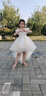 小咔衣濃兒童禮服公主裙花童婚紗裙女孩舞臺走秀鋼琴演出服大童表演服春秋 香檳色DC 814無(wú)袖 120 曬單實(shí)拍圖