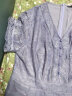 颜域（YANYEE）V领收腰连衣裙夏季2024新款女名媛风法式复古镂空蕾丝蓬蓬裙 紫色 XXL/44 晒单实拍图