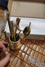 茶皇子（CHAHUANGZI）茶道六君子黑檀套裝功夫茶具實(shí)木泡茶工具銅茶杯墊茶道筒組合 海浪方筒黑檀木六君子 曬單實(shí)拍圖