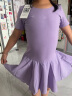 三沙（Sansha）芭蕾舞儿童带裙连体服女童短袖练功服舞蹈考级服装Y3554浅紫XXL 实拍图