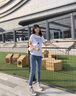 皮爾卡丹（pierre cardin）淺色直筒牛仔褲女秋天薄款2025年新款秋小個子八分九分修身煙管褲 （單件裝）復古藍八分煙管褲（夏 25 曬單實拍圖