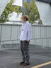 gxmy條紋夾克外套男士休閑套裝春秋季新款潮流寬松衣服男裝搭配三件套 藍(lán)條襯衫+長白T+牛仔褲淺藍(lán) （3件套） L 【110-125斤】 曬單實(shí)拍圖